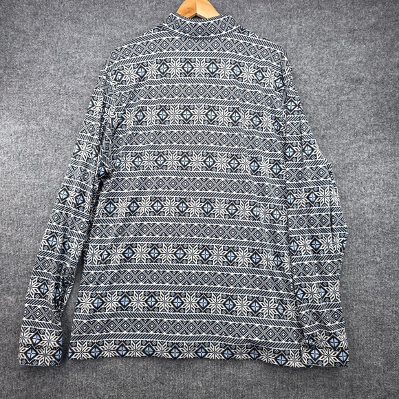 Good Good Golf Mens 2XL Quarter Zip Pullover Blue Black Snowflake Print - Picture 3 of 8